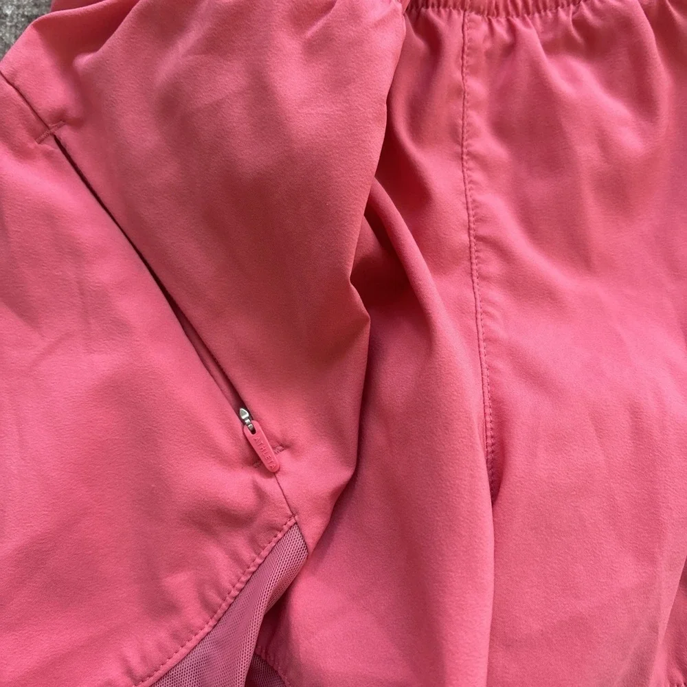 Athleta Size XXS Mesh Racer Run Shorts Mid Rise 4" Lined Teal & Pink Lot Of 2 - Picture 7 of 8